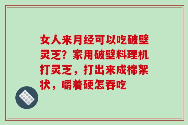 女人来可以吃破壁灵芝？家用破壁料理机打灵芝，打出来成棉絮状，嚼着硬怎吞吃