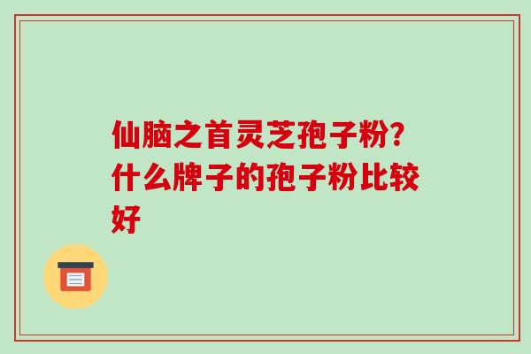 仙脑之首灵芝孢子粉？什么牌子的孢子粉比较好