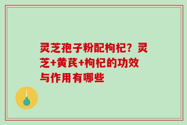 灵芝孢子粉配枸杞?灵芝+黄芪+枸杞的功效与作用有哪些 灵芝孢子粉配枸杞?灵芝+黄芪+枸杞的功效与作用有哪些