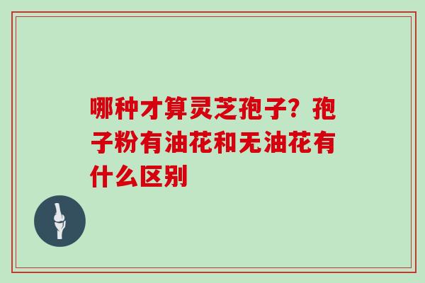 哪种才算灵芝孢子？孢子粉有油花和无油花有什么区别