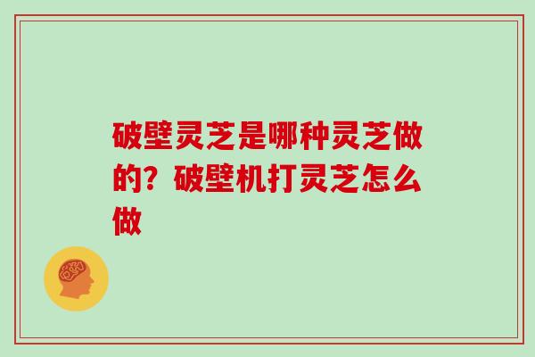 破壁灵芝是哪种灵芝做的?破壁机打灵芝怎么做 破壁灵芝是哪种灵芝做的?破壁机打灵芝怎么做