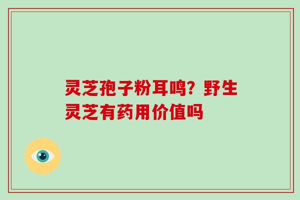 灵芝孢子粉耳鸣？野生灵芝有药用价值吗