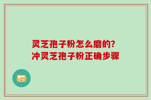 灵芝孢子粉怎么磨的?冲灵芝孢子粉正确步骤 灵芝孢子粉怎么磨的?冲灵芝孢子粉正确步骤