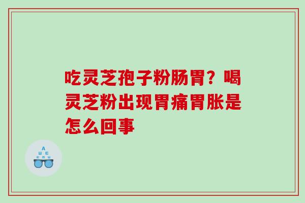 吃灵芝孢子粉肠胃？喝灵芝粉出现胃痛胃胀是怎么回事