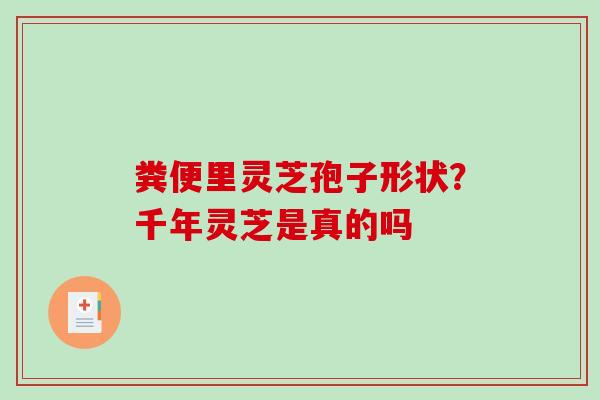 粪便里灵芝孢子形状?千年灵芝是真的吗 粪便里灵芝孢子形状?千年灵芝是真的吗