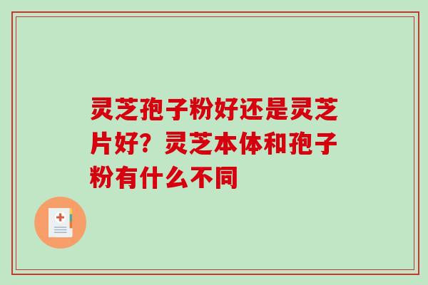 灵芝孢子粉好还是灵芝片好?灵芝本体和孢子粉有什么不同 灵芝孢子粉好还是灵芝片好?灵芝本体和孢子粉有什么不同