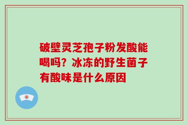 破壁灵芝孢子粉发酸能喝吗?冰冻的野生菌子有酸味是什么原因 破壁灵芝孢子粉发酸能喝吗?冰冻的野生菌子有酸味是什么原因