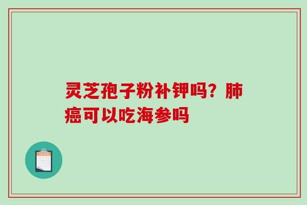灵芝孢子粉补钾吗？可以吃海参吗