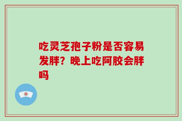 吃灵芝孢子粉是否容易发胖?晚上吃阿胶会胖吗 吃灵芝孢子粉是否容易发胖?晚上吃阿胶会胖吗