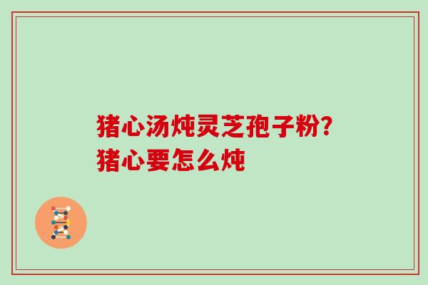 猪心汤炖灵芝孢子粉?猪心要怎么炖 猪心汤炖灵芝孢子粉?猪心要怎么炖