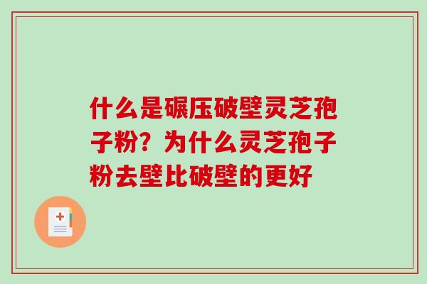 什么是碾压破壁灵芝孢子粉?为什么灵芝孢子粉去壁比破壁的更好 什么是碾压破壁灵芝孢子粉?为什么灵芝孢子粉去壁比破壁的更好