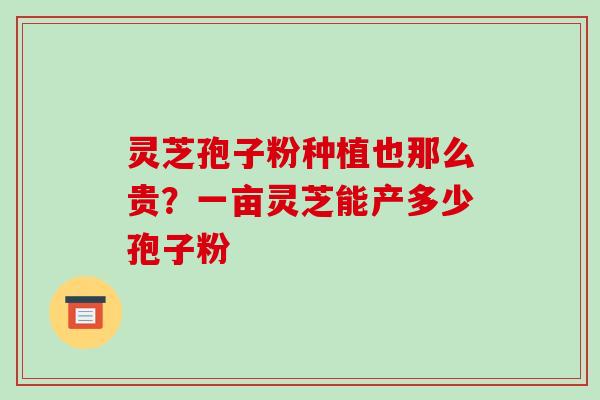 灵芝孢子粉种植也那么贵?一亩灵芝能产多少孢子粉 灵芝孢子粉种植也那么贵?一亩灵芝能产多少孢子粉