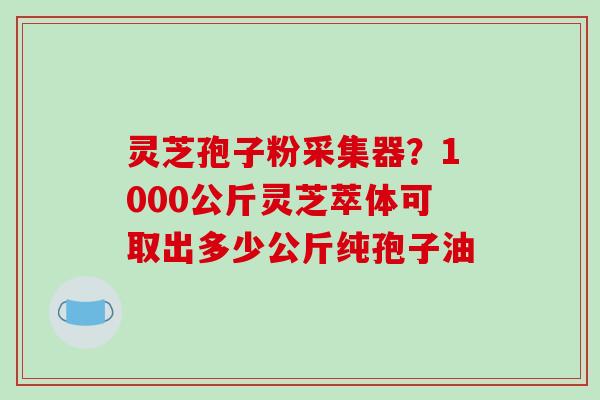 灵芝孢子粉采集器?1000公斤灵芝萃体可取出多少公斤纯孢子油 灵芝孢子粉采集器?1000公斤灵芝萃体可取出多少公斤纯孢子油