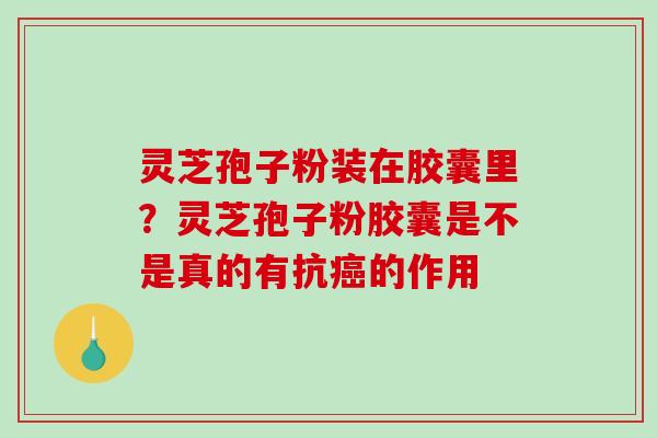 灵芝孢子粉装在胶囊里?灵芝孢子粉胶囊是不是真的有抗的作用 灵芝孢子粉装在胶囊里?灵芝孢子粉胶囊是不是真的有抗的作用