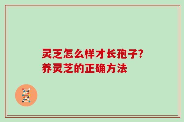 灵芝怎么样才长孢子?养灵芝的正确方法 灵芝怎么样才长孢子?养灵芝的正确方法
