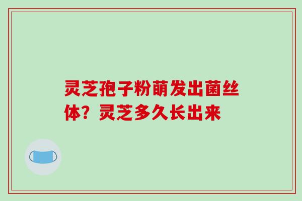灵芝孢子粉萌发出菌丝体?灵芝多久长出来 灵芝孢子粉萌发出菌丝体?灵芝多久长出来