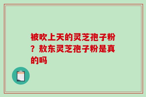 被吹上天的灵芝孢子粉?敖东灵芝孢子粉是真的吗 被吹上天的灵芝孢子粉?敖东灵芝孢子粉是真的吗
