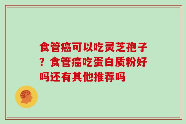 食管可以吃灵芝孢子?食管吃蛋白质粉好吗还有其他推荐吗 食管可以吃灵芝孢子?食管吃蛋白质粉好吗还有其他推荐吗