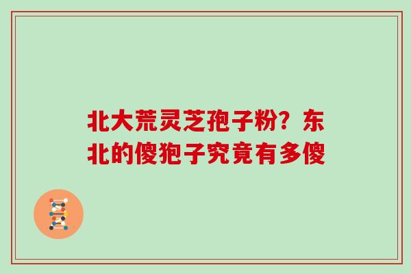 北大荒灵芝孢子粉?东北的傻狍子究竟有多傻 北大荒灵芝孢子粉?东北的傻狍子究竟有多傻