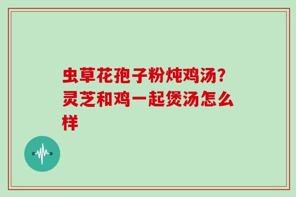 虫草花孢子粉炖鸡汤？灵芝和鸡一起煲汤怎么样