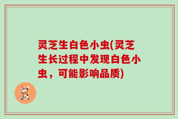 灵芝生白色小虫(灵芝生长过程中发现白色小虫，可能影响品质)