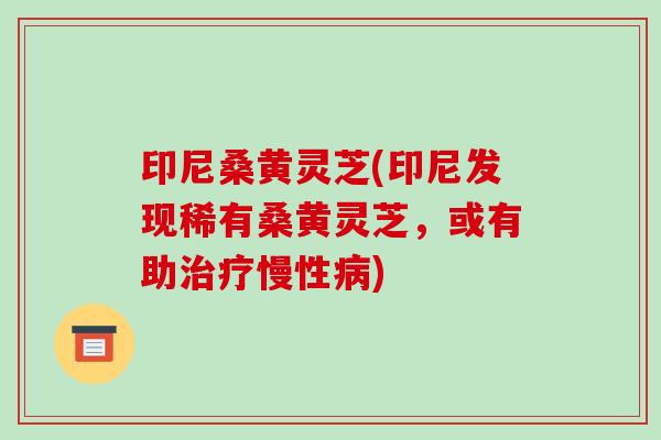 印尼桑黄灵芝(印尼发现稀有桑黄灵芝，或有助慢性)
