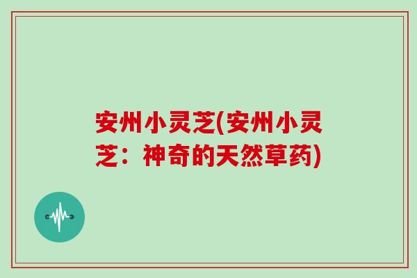安州小灵芝(安州小灵芝：神奇的天然草药)