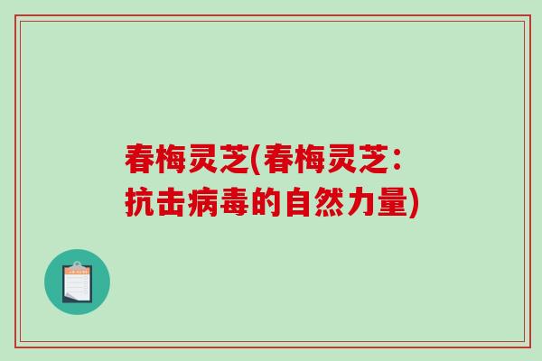 春梅灵芝(春梅灵芝：抗击的自然力量)