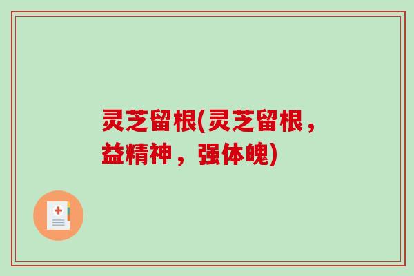 灵芝留根(灵芝留根，益精神，强体魄)