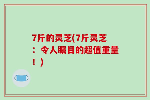 7斤的灵芝(7斤灵芝：令人瞩目的超值重量！)