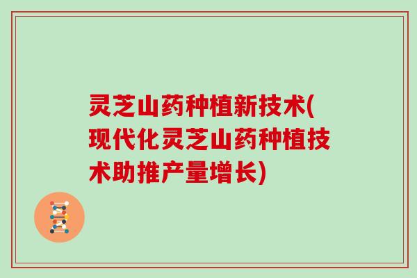 灵芝山药种植新技术(现代化灵芝山药种植技术助推产量增长)
