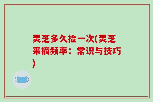 灵芝多久捡一次(灵芝采摘频率：常识与技巧)