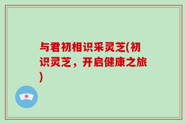与君初相识采灵芝(初识灵芝，开启健康之旅)