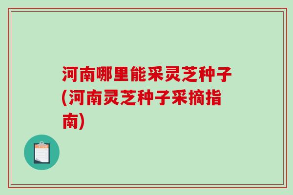 河南哪里能采灵芝种子(河南灵芝种子采摘指南)