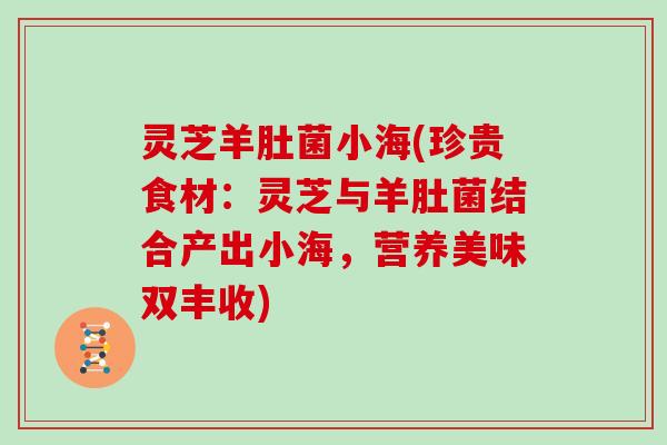 灵芝羊肚菌小海(珍贵食材：灵芝与羊肚菌结合产出小海，营养美味双丰收)