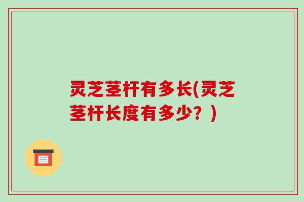 灵芝茎杆有多长(灵芝茎杆长度有多少？)