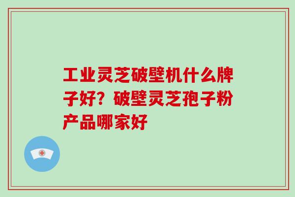 工业灵芝破壁机什么牌子好？破壁灵芝孢子粉产品哪家好