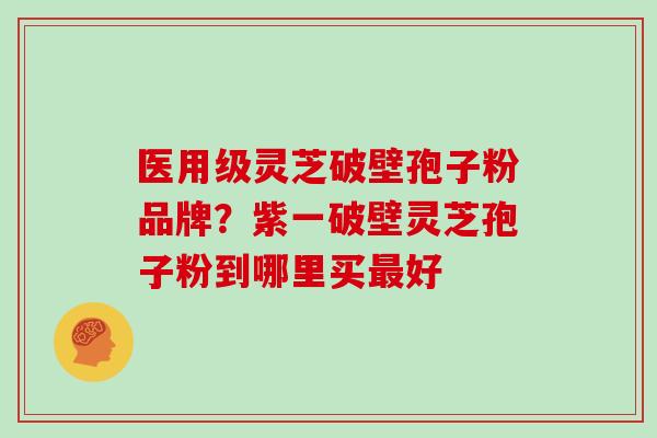 医用级灵芝破壁孢子粉品牌？紫一破壁灵芝孢子粉到哪里买好