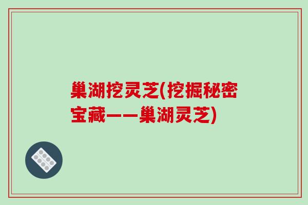 巢湖挖灵芝(挖掘秘密宝藏——巢湖灵芝)