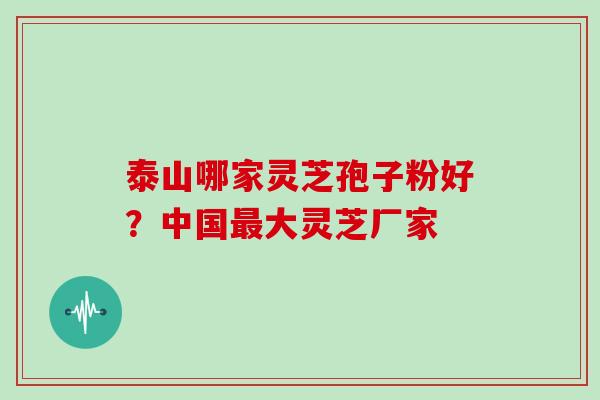 泰山哪家灵芝孢子粉好？中国大灵芝厂家