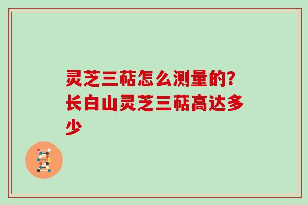 灵芝三萜怎么测量的？长白山灵芝三萜高达多少