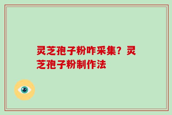灵芝孢子粉咋采集？灵芝孢子粉制作法