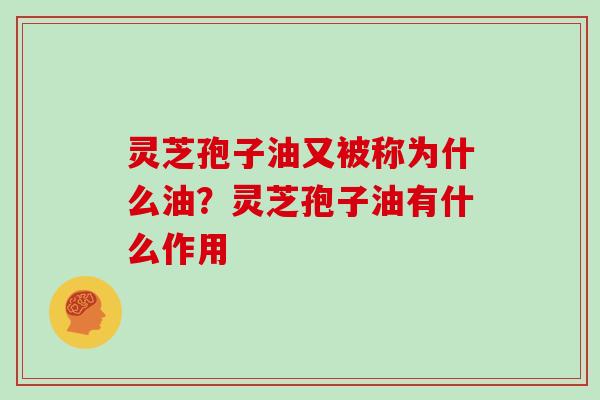灵芝孢子油又被称为什么油?灵芝孢子油有什么作用 灵芝孢子油又被称为什么油?灵芝孢子油有什么作用