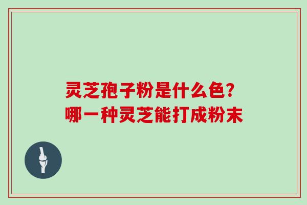 灵芝孢子粉是什么色？哪一种灵芝能打成粉末