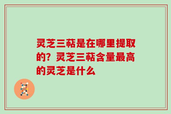 灵芝三萜是在哪里提取的？灵芝三萜含量高的灵芝是什么