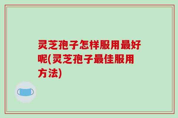 灵芝孢子怎样服用好呢(灵芝孢子佳服用方法)