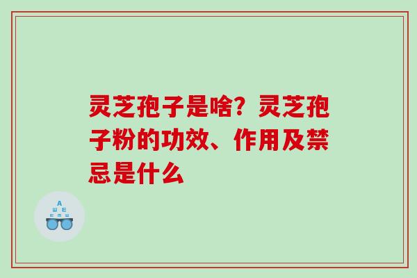 灵芝孢子是啥？灵芝孢子粉的功效、作用及禁忌是什么