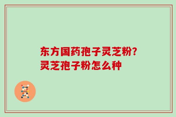 东方国药孢子灵芝粉？灵芝孢子粉怎么种