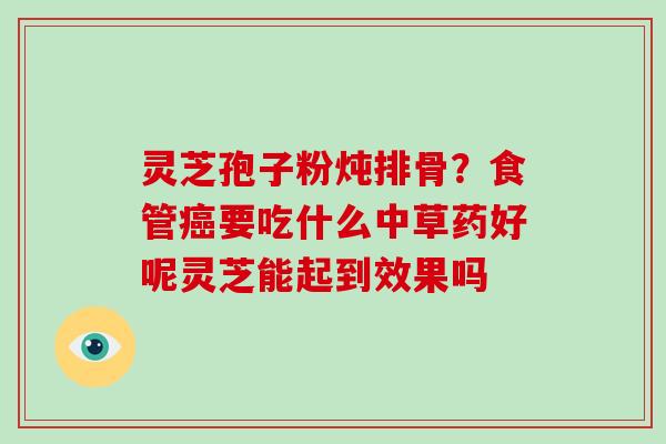 灵芝孢子粉炖排骨？食管要吃什么中草药好呢灵芝能起到效果吗