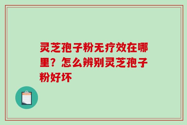 灵芝孢子粉无疗效在哪里？怎么辨别灵芝孢子粉好坏